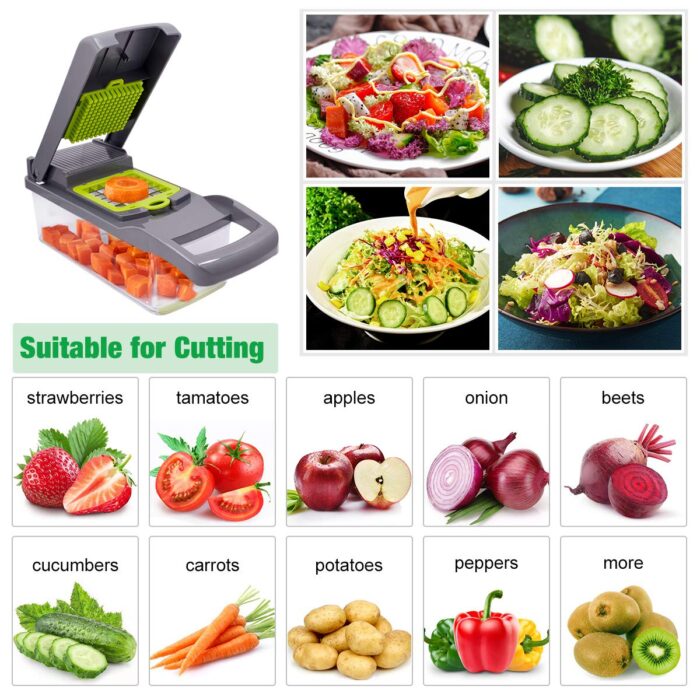 vegetable cutter multifunctional Slicer Fruit Potato Peeler Carrot Grater Kitchen accessories basket 3