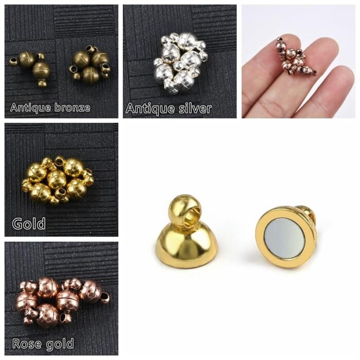 10pcs Round Magnetic Clasps for Bracelet Necklace Making Fasteners Clasp Buckle Jewelry Connector Fi