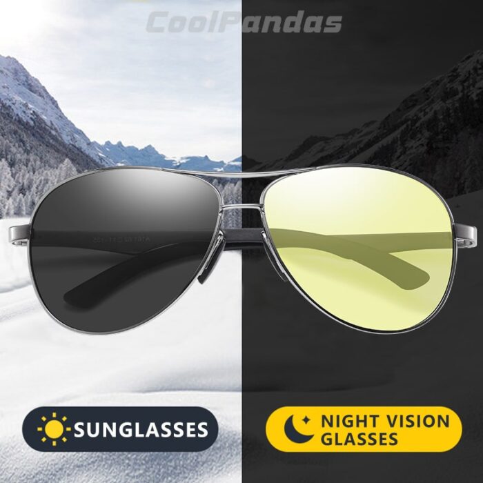 2021 Aviation Driving Photochromic Sunglasses Men Polarized Glasses Women Day Night Vision Driver Eyewear UV400 zonnebril 1