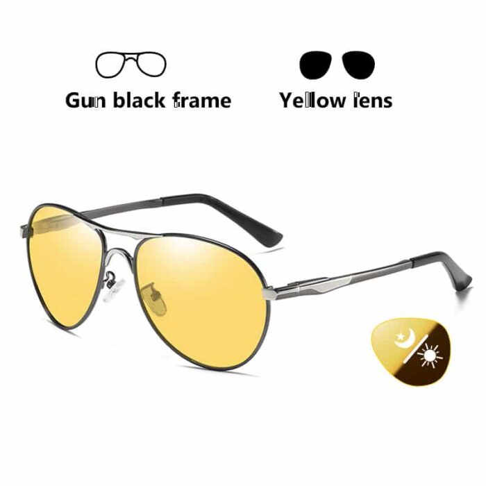 2021 New Trend Intelligent Aviation Photochromic Sunglasses Polarized Men Day Night Vision Driving Sun Glasses Male 2