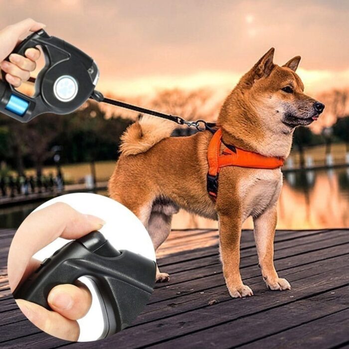 3 in 1 And 4 5M LED Flashlight Extendable Retractable Pet Dog Leash Automatic Flexible Traction 1