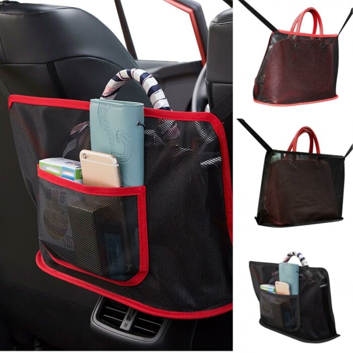 Car Net Pocket Handbag Holder Car Seat Storage Between Seat Storage Pet Net Barrier Dog Net 1