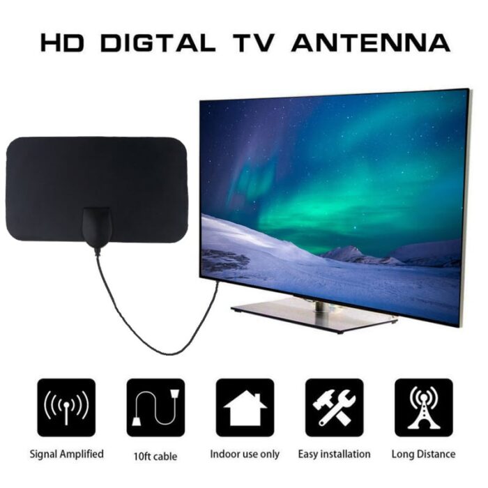 Kebidumei 4K 25DB High Gain HD TV DTV Box Digital TV Antenna EU Plug 50 Miles