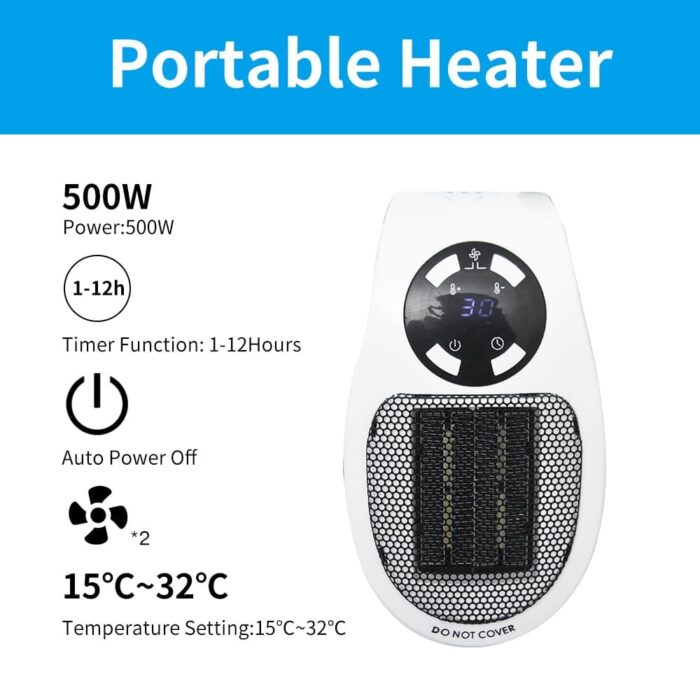 220V 500W Portable Electric Mini Fan Heater Desktop Household Wall Handy Heating Stove Radiator Warmer Machine 1