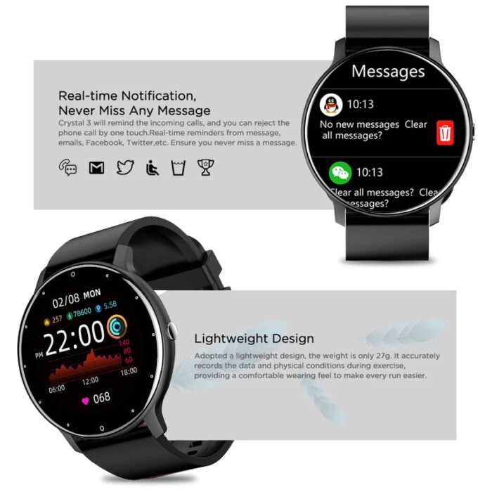 LIGE 2021 New Smart Watch Men Full Touch Screen Sport Fitness Watch IP67 Waterproof Bluetooth For 5