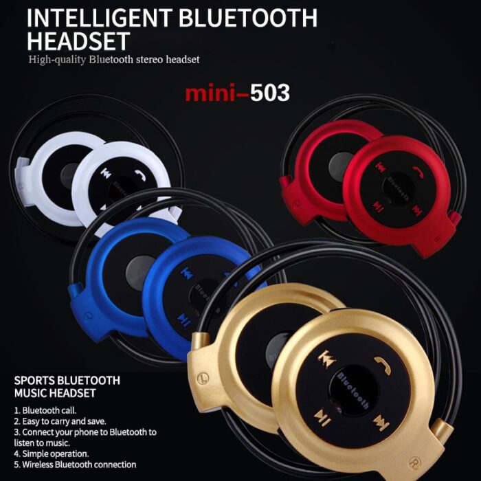 Mini 503 Wireless Sports Bluetooth Headset Call FM Radio TF Card Stereo Long Standby Bluetooth 3 2