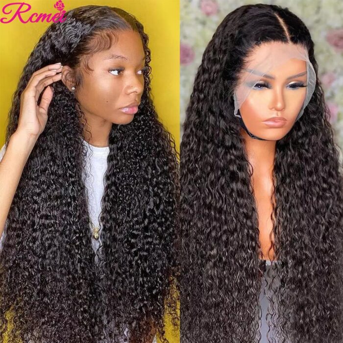 180 CHEAP Deep Wave Wig Lace Frontal Wigs Wet And Wavy Kinky Curly Human Hair Wigs 1