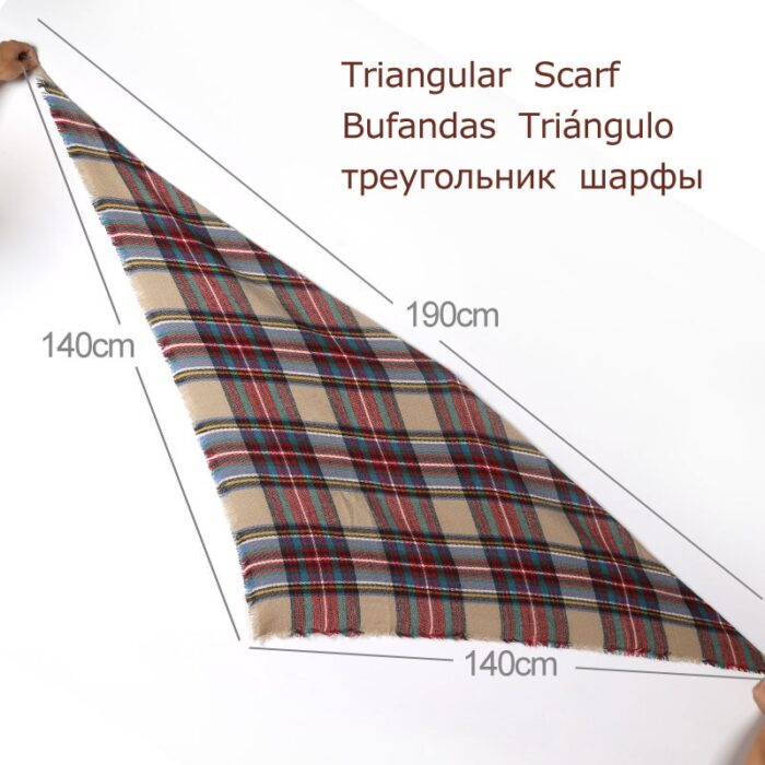 2020 Winter Triangle Scarf For Women Brand Designer Shawl Cashmere Plaid Scarves Blanket Warm and soft 3