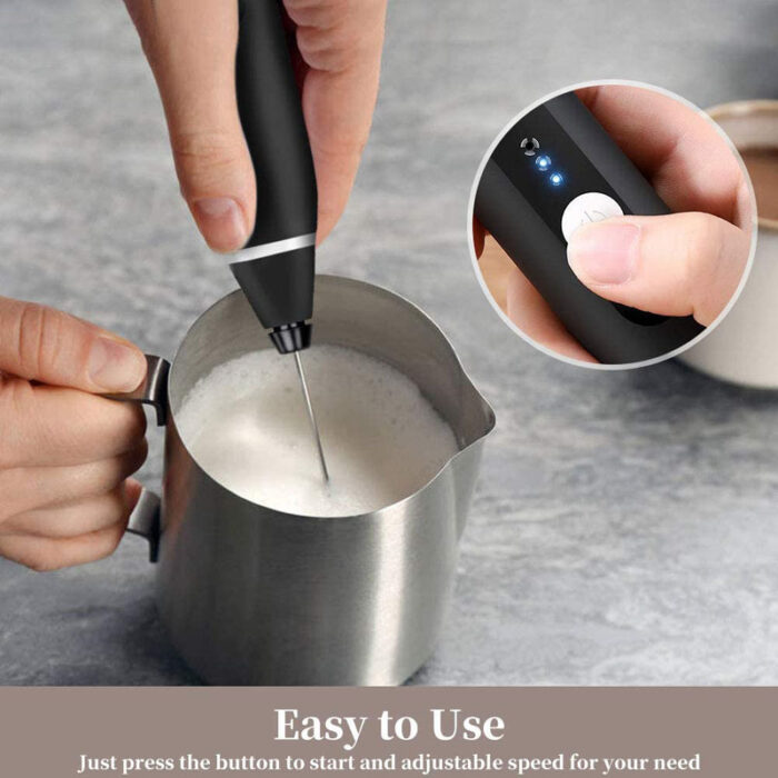 3 Modes Electric Handheld Milk Frother Blender With USB Charger Bubble Maker Whisk Mixer For Coffee 3