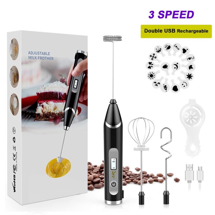 3 Modes Electric Handheld Milk Frother Blender With USB Charger Bubble Maker Whisk Mixer For Coffee