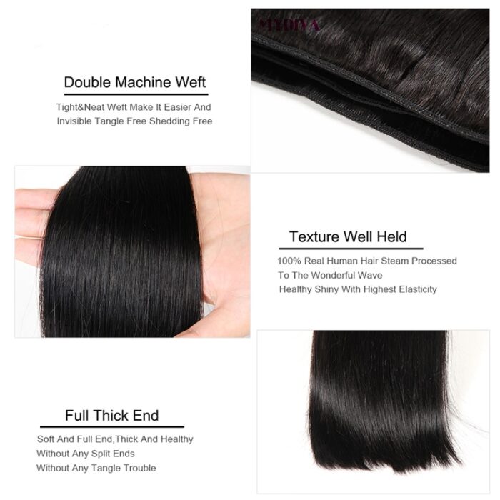 36 38 40 inch Long Straight Bundles With Closure Human Hair Brazilian Hair Weave Bundles Straight 1