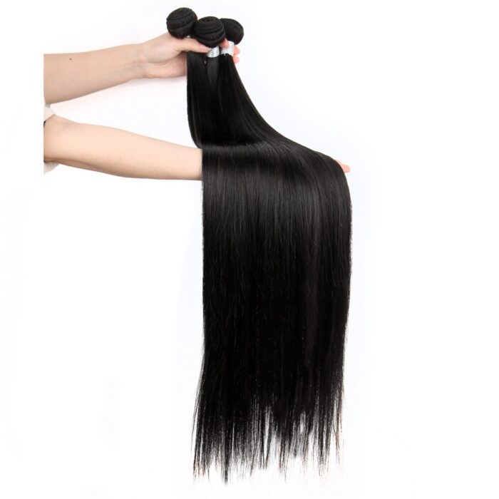 36 38 40 inch Long Straight Bundles With Closure Human Hair Brazilian Hair Weave Bundles Straight