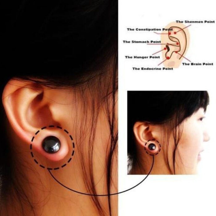 Black Magnetic Acupuncture Point Earrings Weight Loss yyth