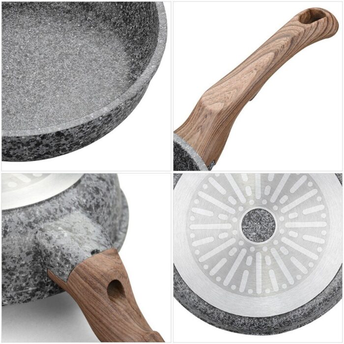 Cate Maker Marble Stone Nonstick Frying Pan with Heat Resistant Bakelite Handle Granite Induction Egg Skillet 1