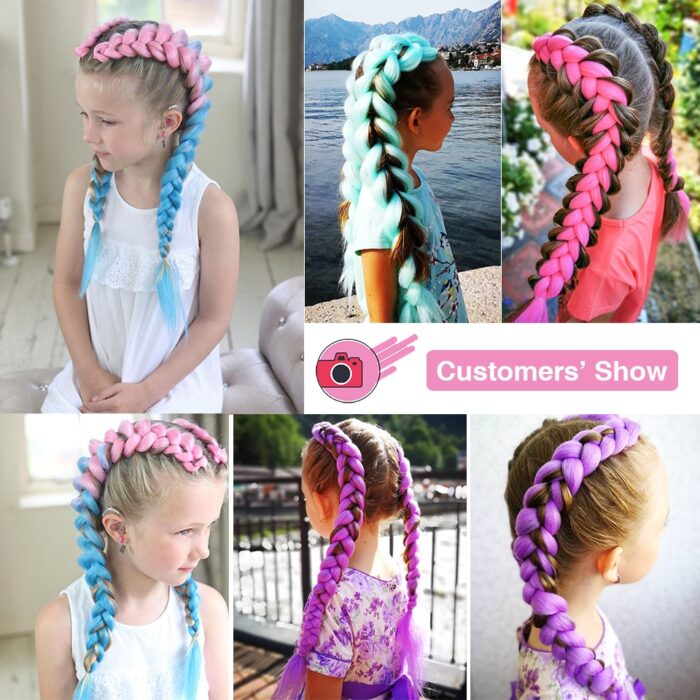 Jumbo Braid Hair Expression For Crochet Box Braids Synthetic Hair Extension Wholesale Pre Stretched Yaki Kanekalon 1