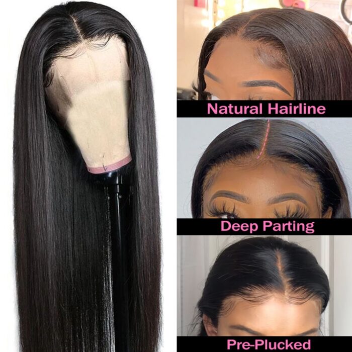 Remy Bone Straight Lace Front Human Hair Wigs Transparent13x4 Frontal Wigs Brazilian Hair Straight 28 30 2