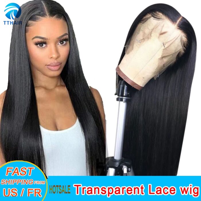 Remy Bone Straight Lace Front Human Hair Wigs Transparent13x4 Frontal Wigs Brazilian Hair Straight 28 30