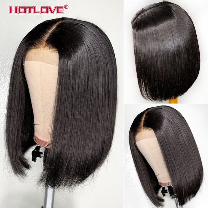 Short Bob Wig Bone Straight Human Hair Wigs for Black Women Pre Plucked 5x5x1 Closure Wig 1