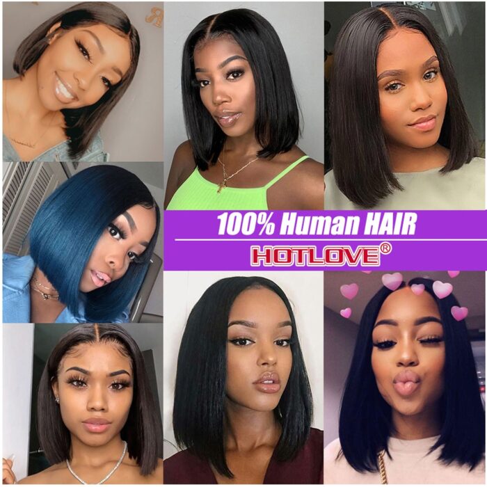 Short Bob Wig Bone Straight Human Hair Wigs for Black Women Pre Plucked 5x5x1 Closure Wig 5