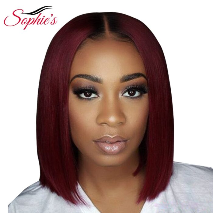 Sophie s Lace Closure Human Hair Wigs For Black Women Brazilian Straight Lace Wig 4 4