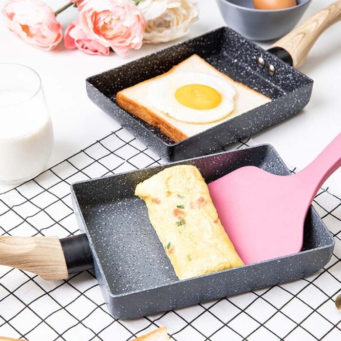 Walfos Frying Pan Tamagoyaki Omelette Black Non Stick Pan Fry Egg Pan Pancake Kitchen Pot Maker 1