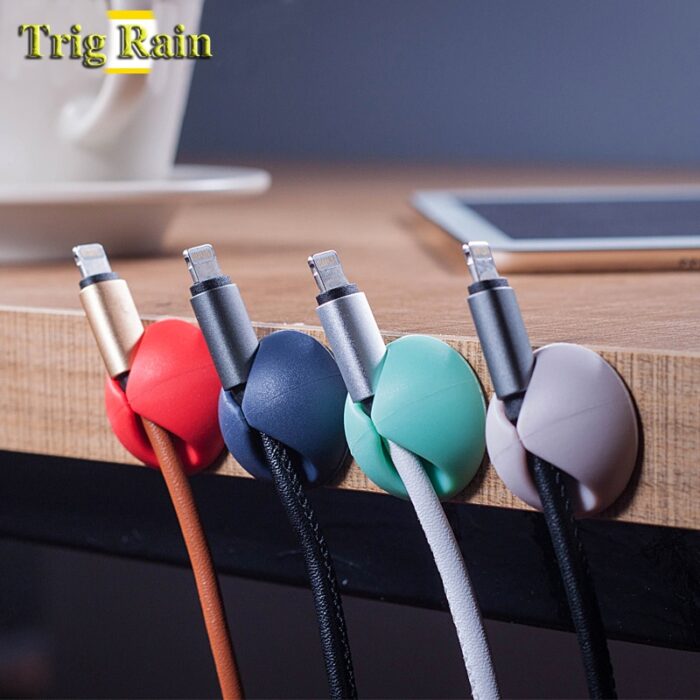 Cable Organizer Silicone USB Cable Management Clips Desktop Wire Manager Cord Holder For Headphone Earphone Mouse