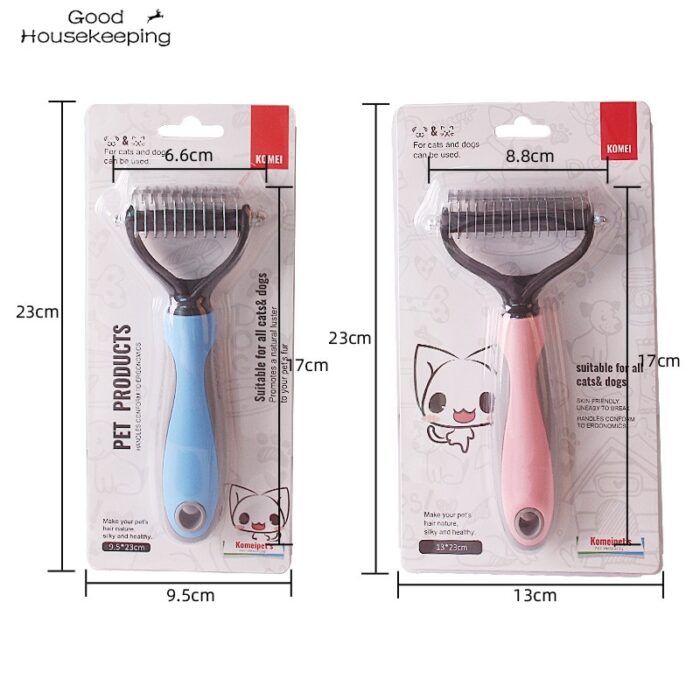 Pets Fur Knot Cutter Dog Grooming Shedding Tools Pet Cat Hair Removal Comb Brush Double sided 2