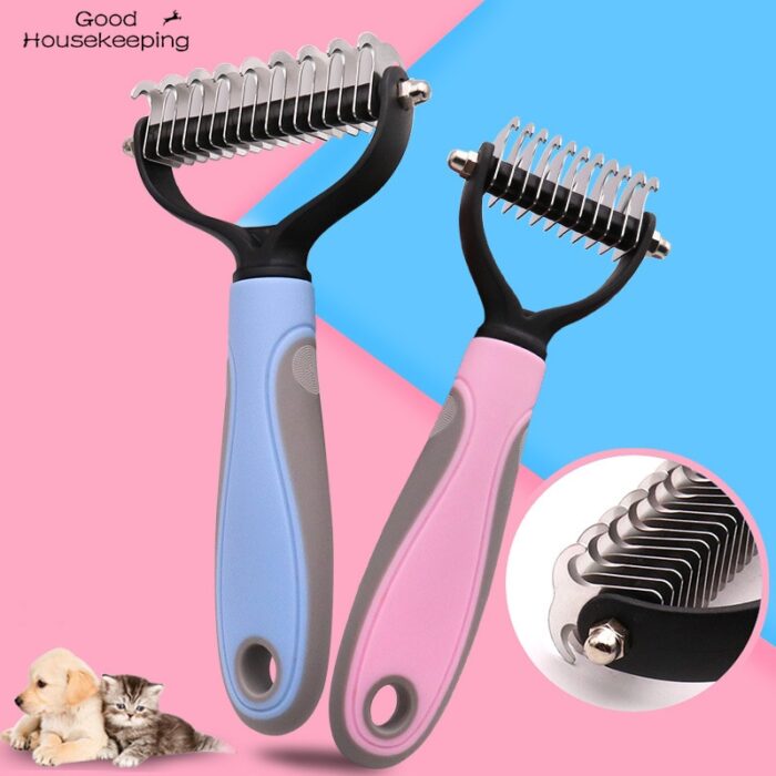 Pets Fur Knot Cutter Dog Grooming Shedding Tools Pet Cat Hair Removal Comb Brush Double sided