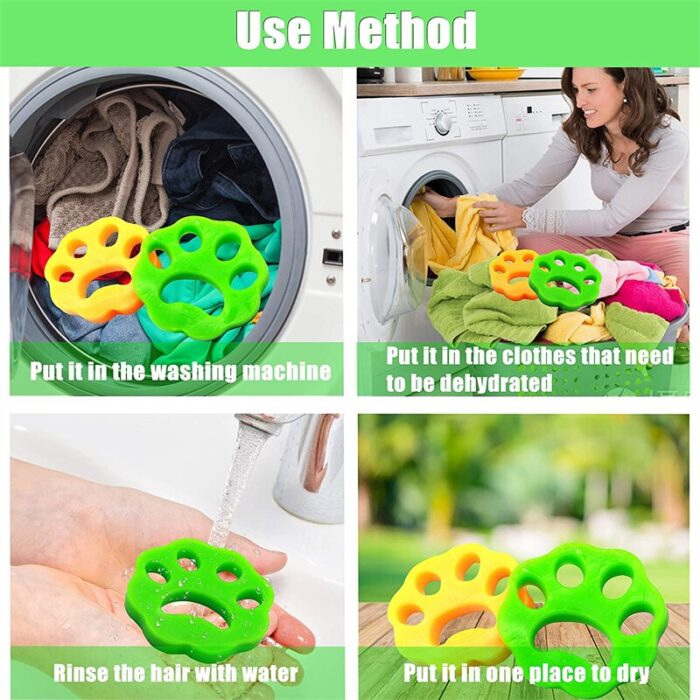 4Pcs Pet Hair Remover Washing Machine Hair Remover Reusable Cat Dog Fur Lint Clothes Dryer Cleaning 2