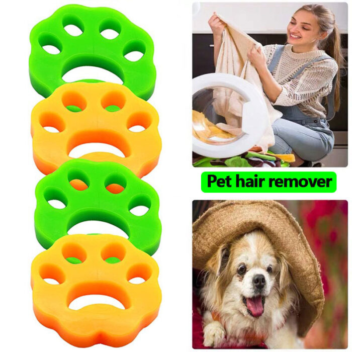 4Pcs Pet Hair Remover Washing Machine Hair Remover Reusable Cat Dog Fur Lint Clothes Dryer Cleaning