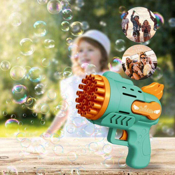 Bubble Gun Kids Toys Electric Automatic Soap Rocket Bubbles Machine Outdoor Wedding Party Toy LED Light 1