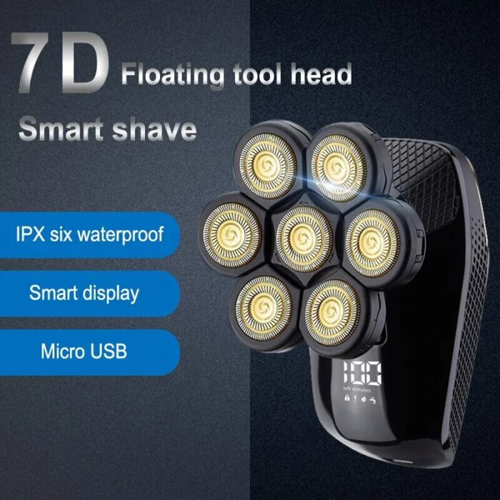 7D Independently 7 Cutter Floating Head Waterproof Electric Razor Multifunction USB Charge Trimmer Men Shaver For 4